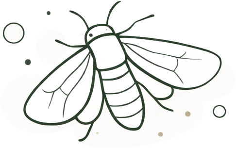 Witte vlieg illustratie